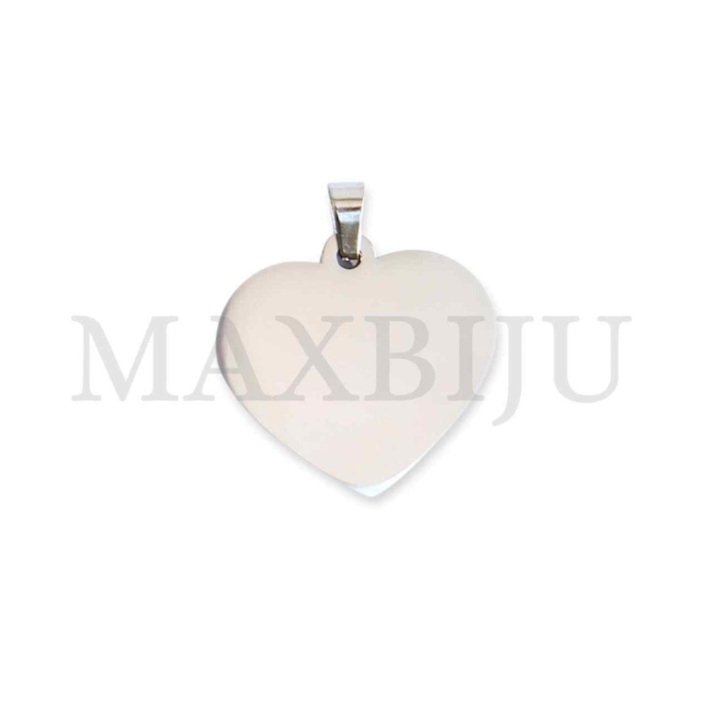 Stainless Steel Heart Medal Pendant 30x27mm