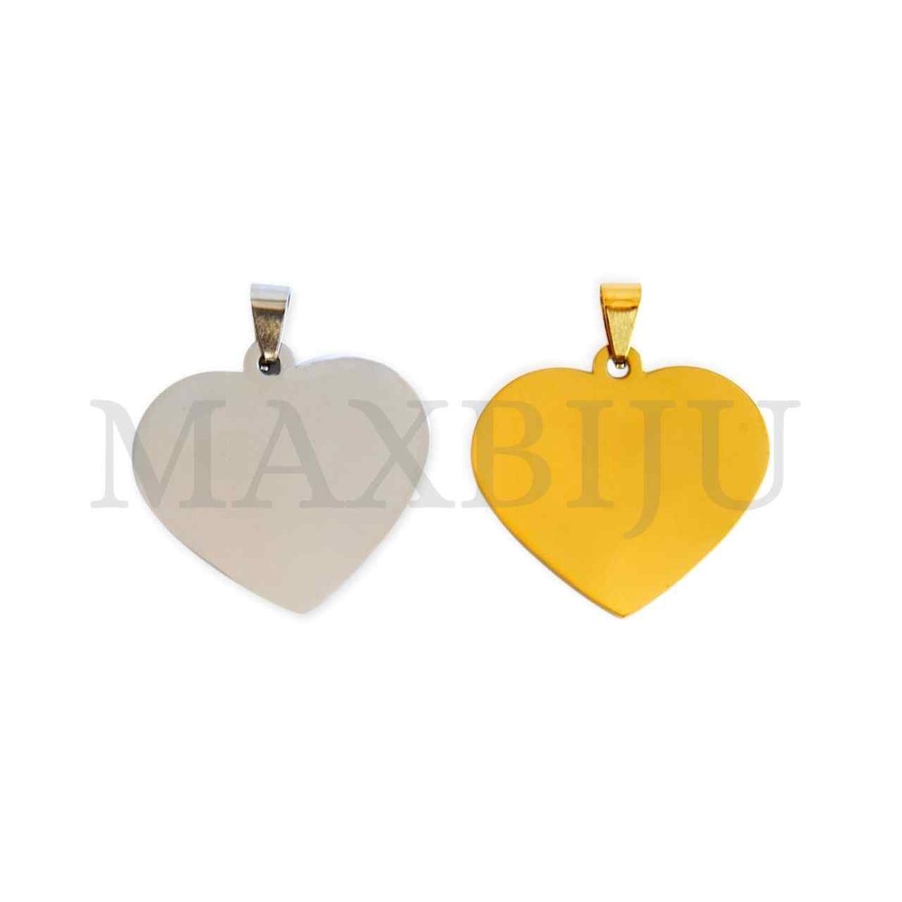 Stainless Steel Heart Medal Pendant 34x30mm