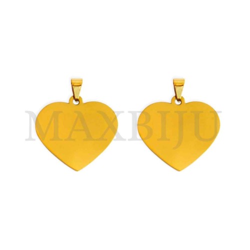 Stainless Steel Heart Medal Pendant 34x30mm