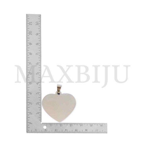 Stainless Steel Heart Medal Pendant 34x30mm