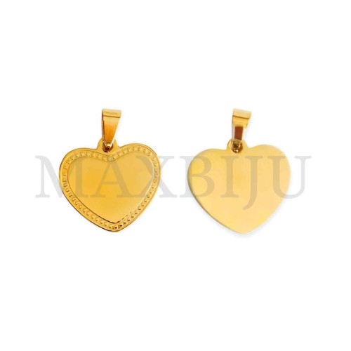 Stainless Steel Heart Medal Pendant 25x21mm