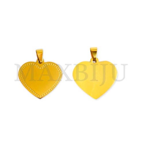 Stainless Steel Heart Medal Pendant 30x27mm