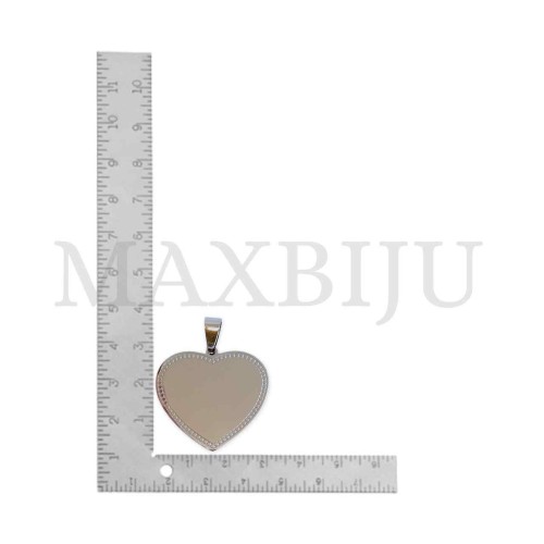 Stainless Steel Heart Medal Pendant 30x27mm