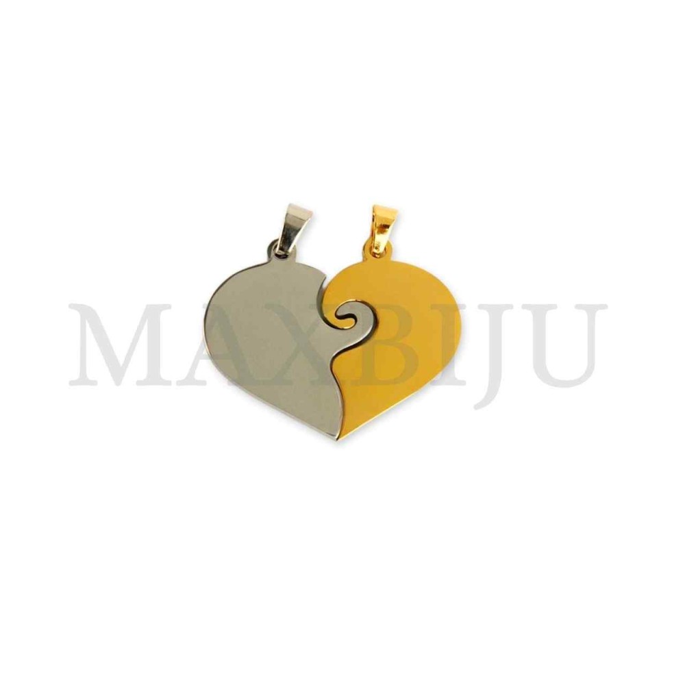 Stainless Steel Heart Medal Pendant 31x25mm
