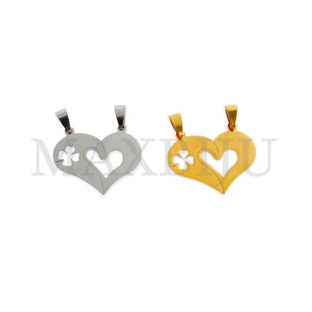 Stainless Steel Heart Medal Pendant 35x27mm