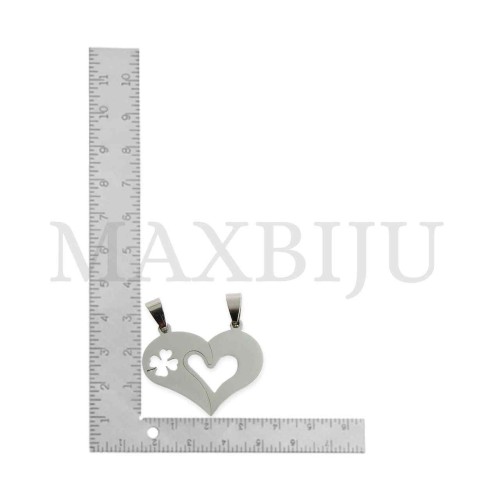 Stainless Steel Heart Medal Pendant 35x27mm