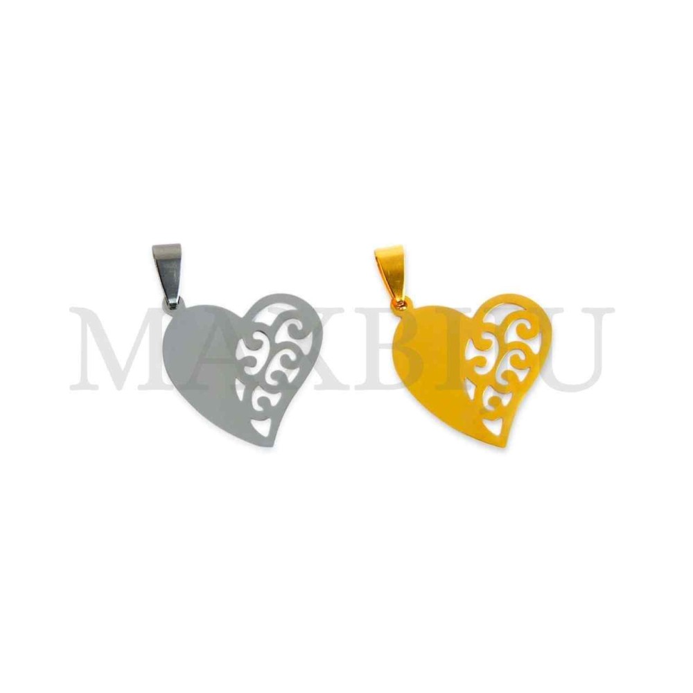 Stainless Steel Heart Medal Pendant 25x25mm