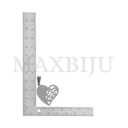 Stainless Steel Heart Medal Pendant 25x25mm