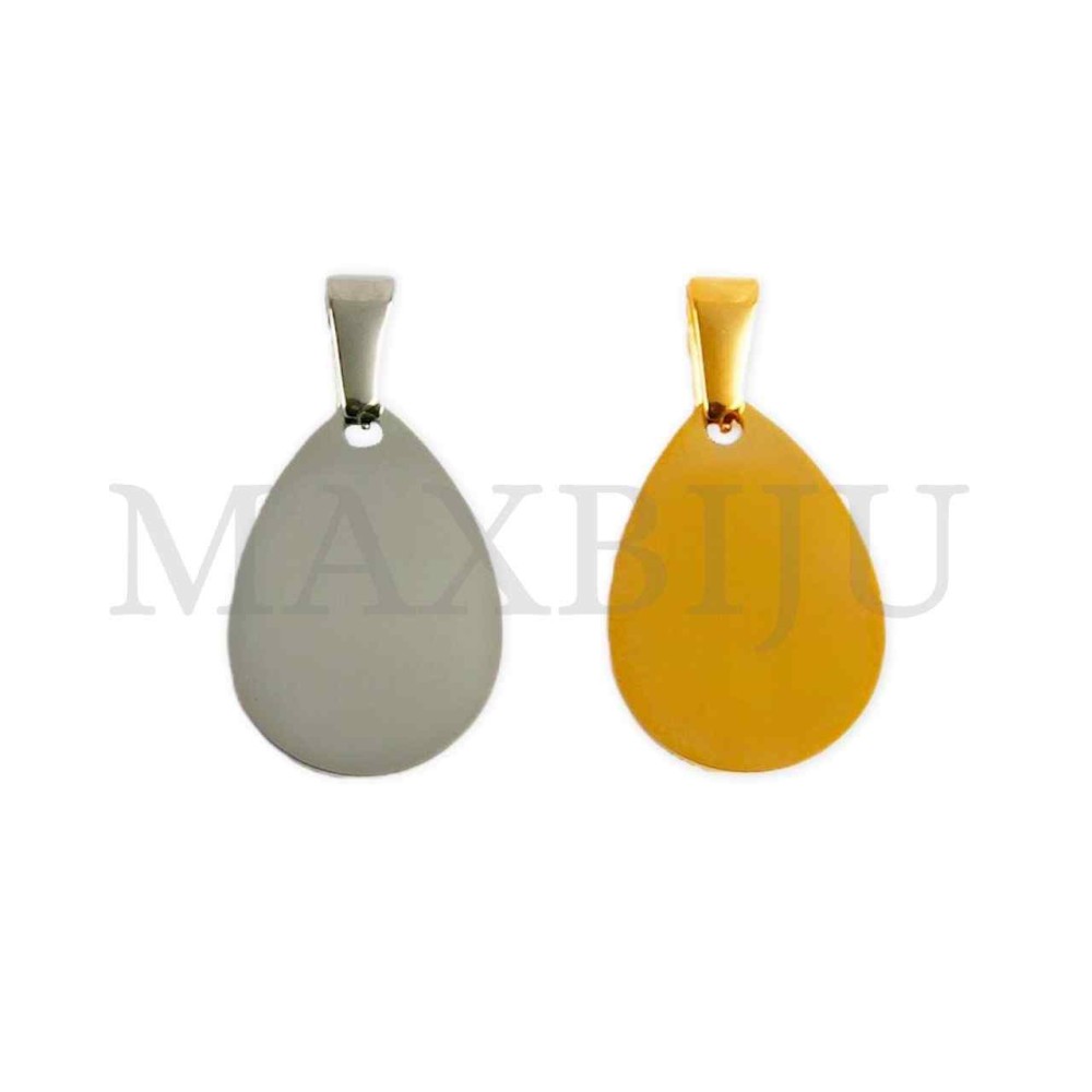 Stainless Steel Drop Charm Medal Pendant 12x17mm