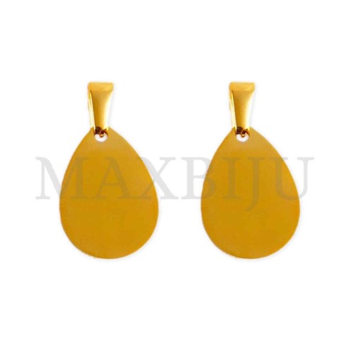 Stainless Steel Drop Charm Medal Pendant 12x17mm