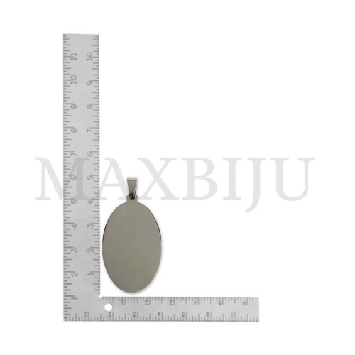 Stainless Steel Oval Medal Pendant 25x40mm