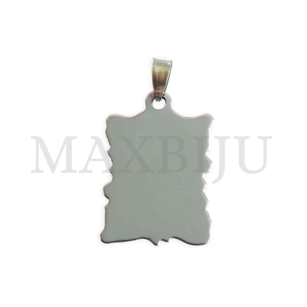 Stainless Steel rectangle Medal Pendant 24x31mm