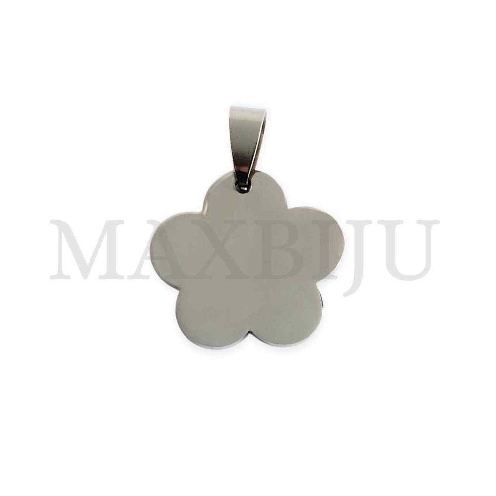 Stainless Steel Flower Medal Pendant 25mm