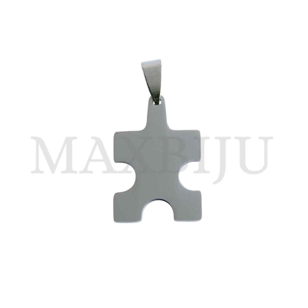Stainless Steel Puzzle Piece Medal Pendant 19x29mm