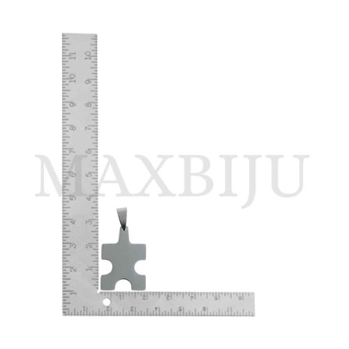 Stainless Steel Puzzle Piece Medal Pendant 19x29mm