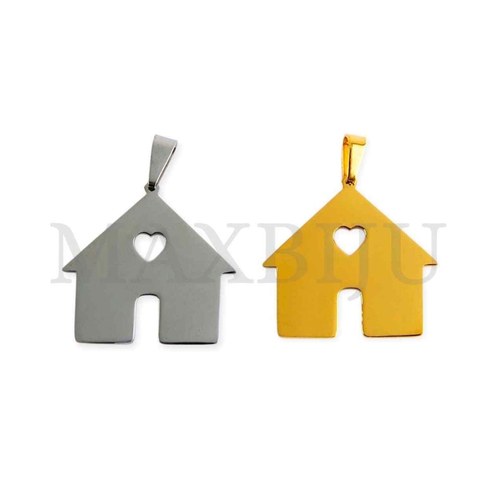 Stainless Steel House Medal Pendant 25x29mm