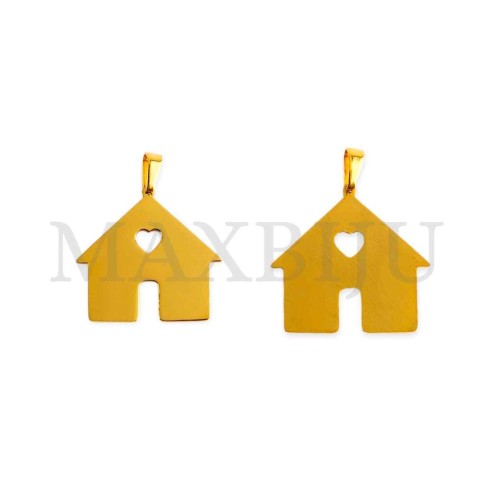 Stainless Steel House Medal Pendant 25x29mm
