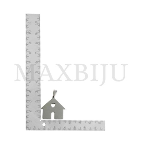Stainless Steel House Medal Pendant 25x29mm