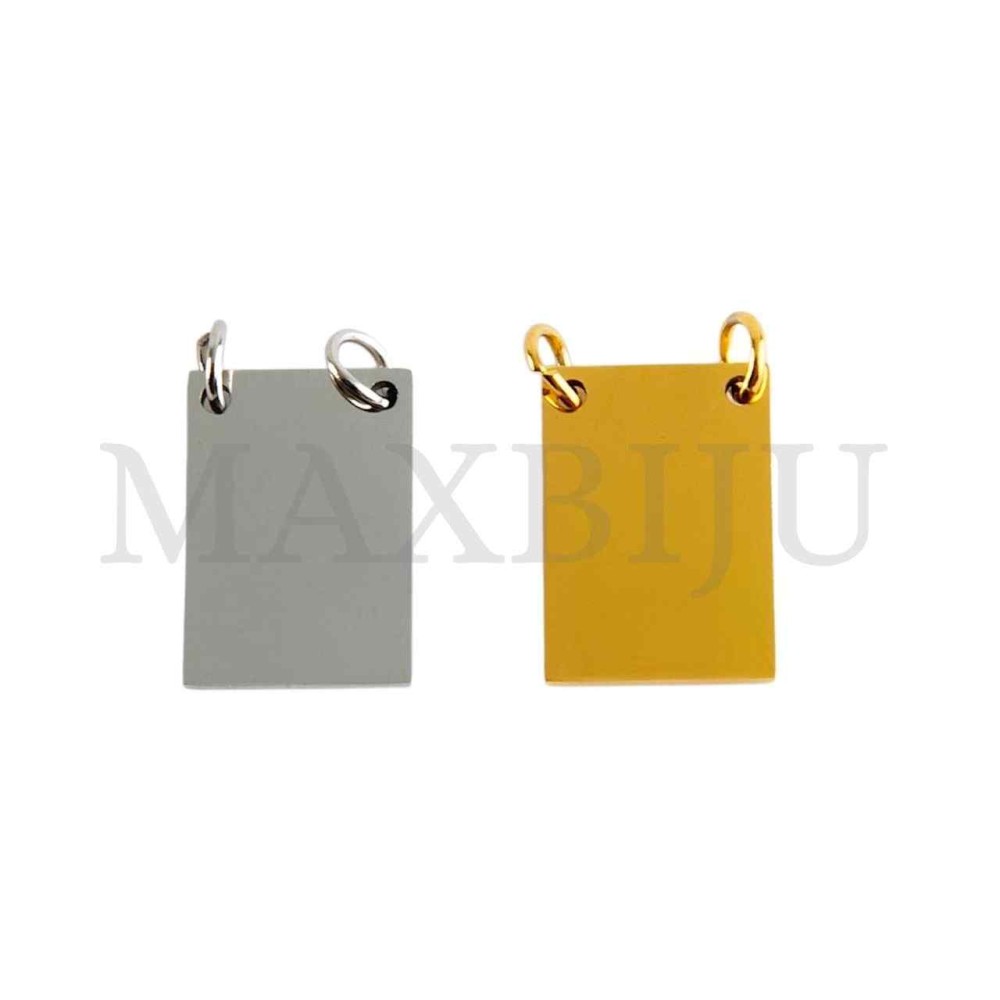 Stainless Steel Scapular With Closed Ring Medal Pendant 12x17mm 