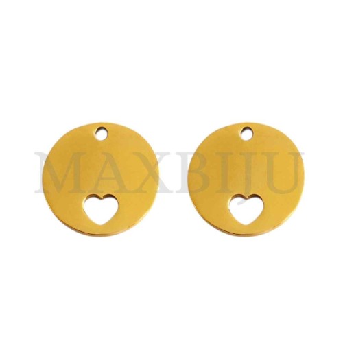 Stainless Steel Heart Medal Pendant (16mm)