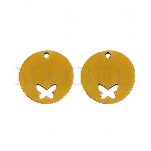 Stainless Steel Butterfly Medal Pendant (16mm)