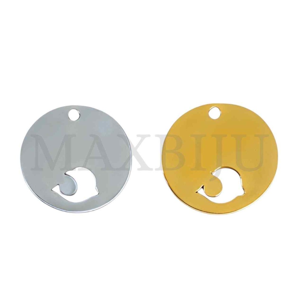 Stainless Steel Dolphin Medal Pendant (16mm)