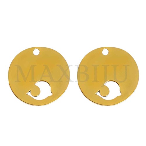 Stainless Steel Dolphin Medal Pendant (16mm)