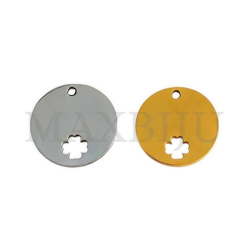 Stainless Steel Clover Medal Pendant (16mm) 