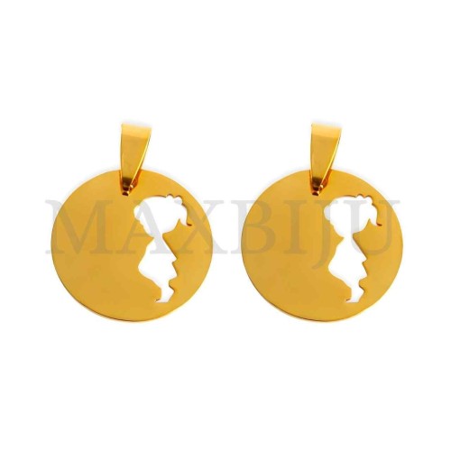 Stainless Steel Girl Medal Pendant (25mm)