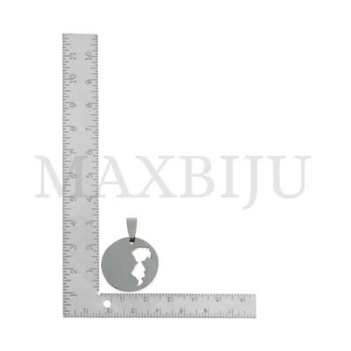 Stainless Steel Girl Medal Pendant (25mm)