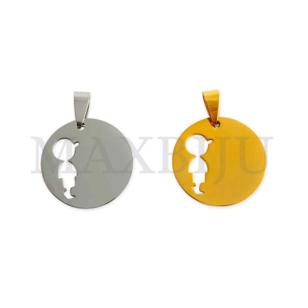 Stainless Steel Boy Medal Pendant (25mm)