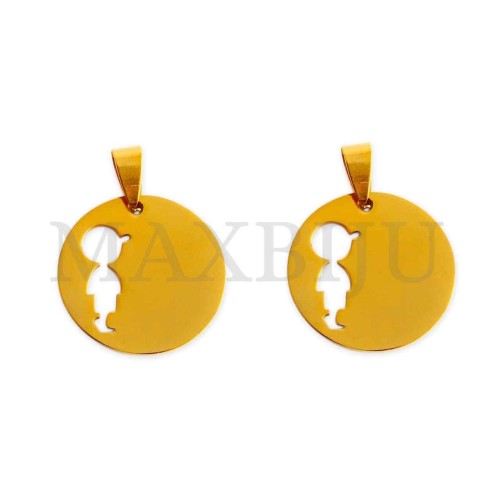 Stainless Steel Boy Medal Pendant (25mm)