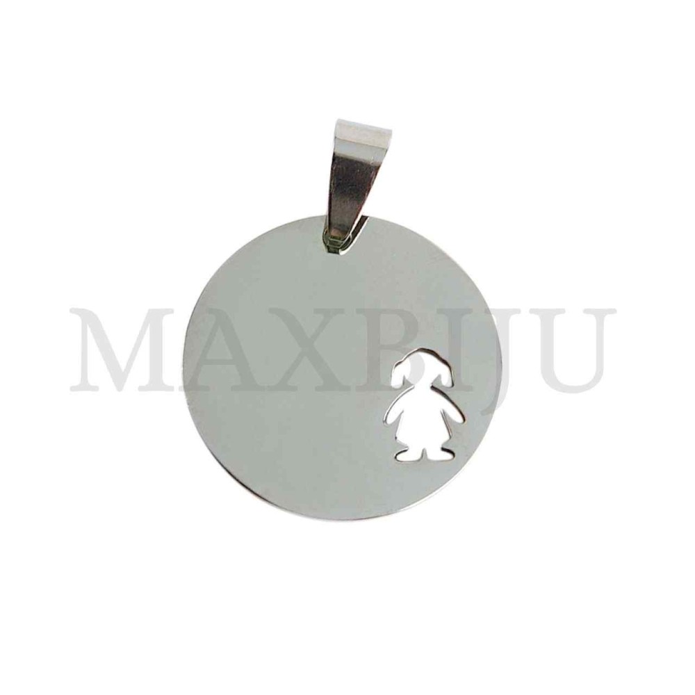 Stainless Steel Girl Medal Pendant (20mm)