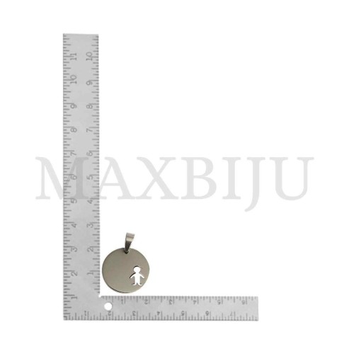 Stainless Steel Boy Medal Pendant (20mm)