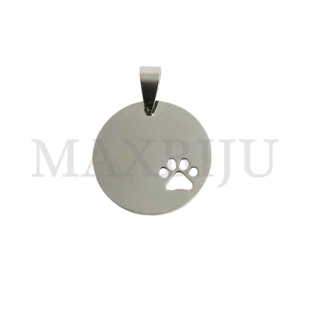 Stainless Steel Dog's Paw Medal Pendant (20mm)