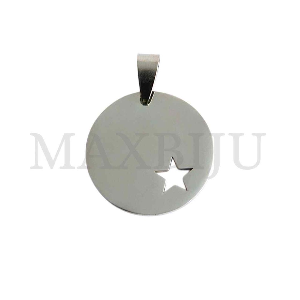 Stainless Steel Star Medal Pendant (20mm)
