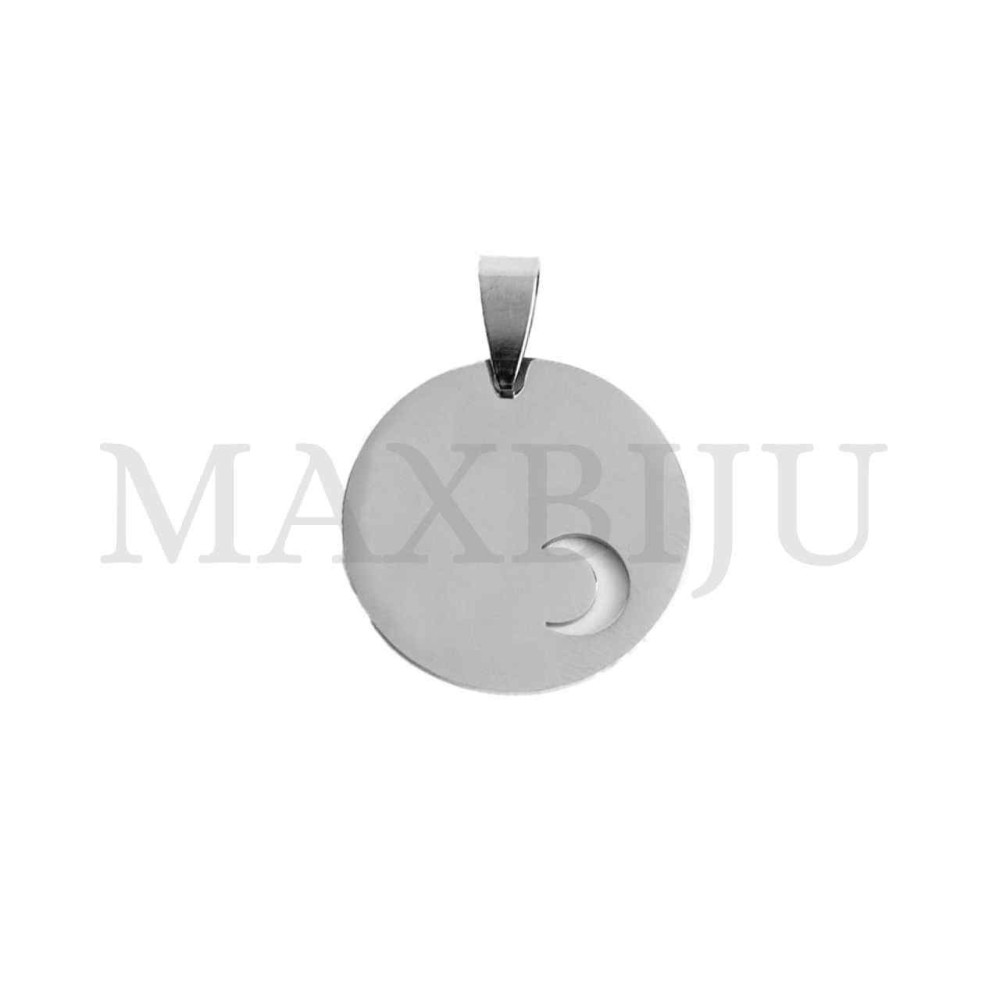 Stainless Steel Moon 
Medal Pendant (20mm)