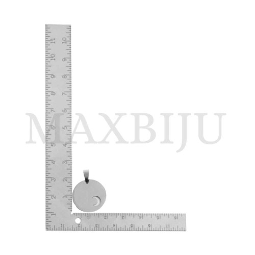 Stainless Steel Moon 
Medal Pendant (20mm)