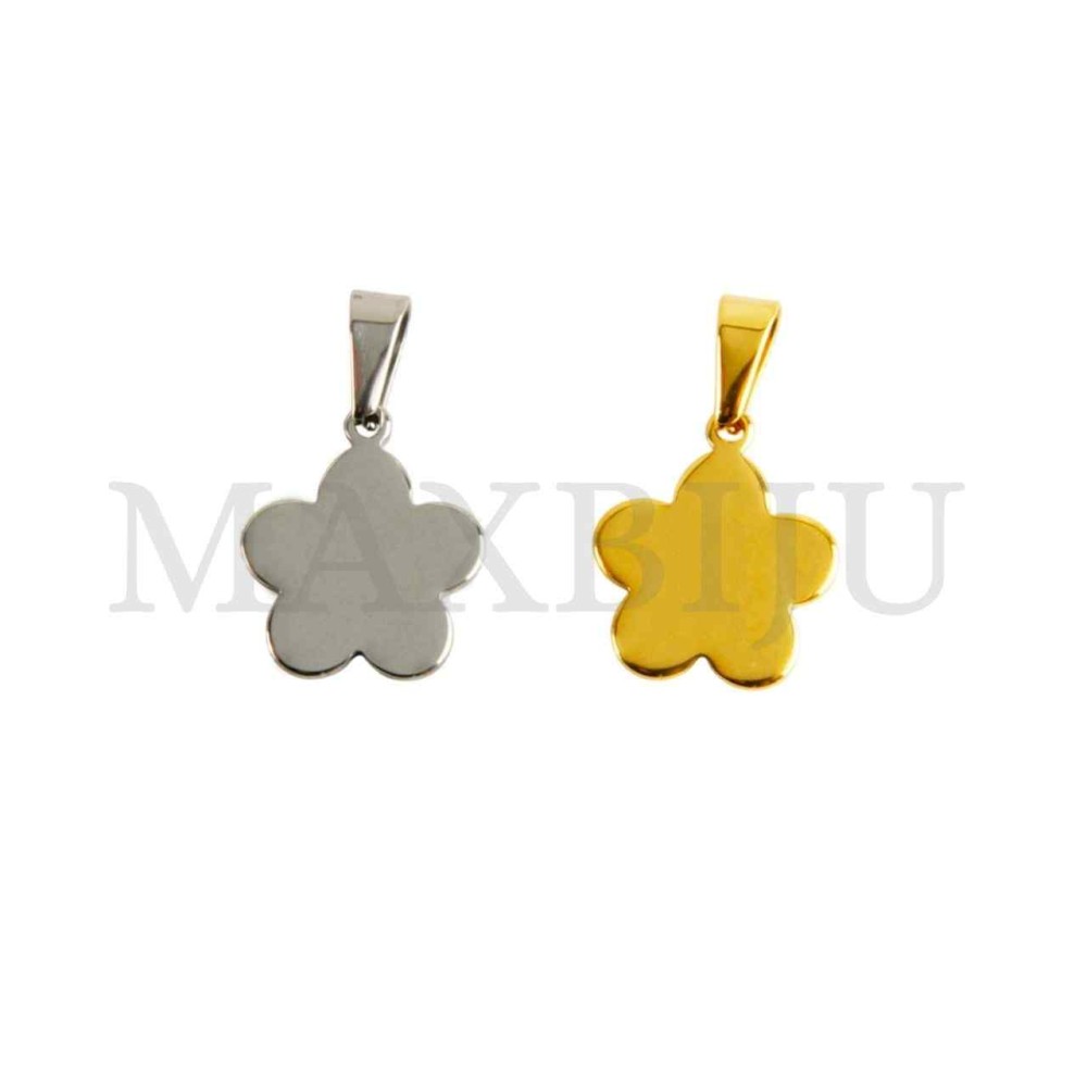 Stainless Steel Flower Medal Pendant (20mm)