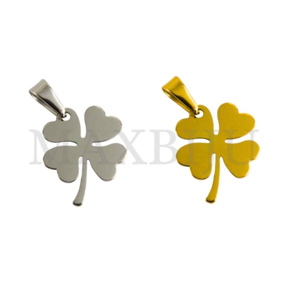Stainless Steel Clover Medal Pendant 
21x26mm