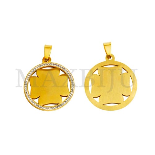 Stainles Steel Clover Medal Pendant (30mm)