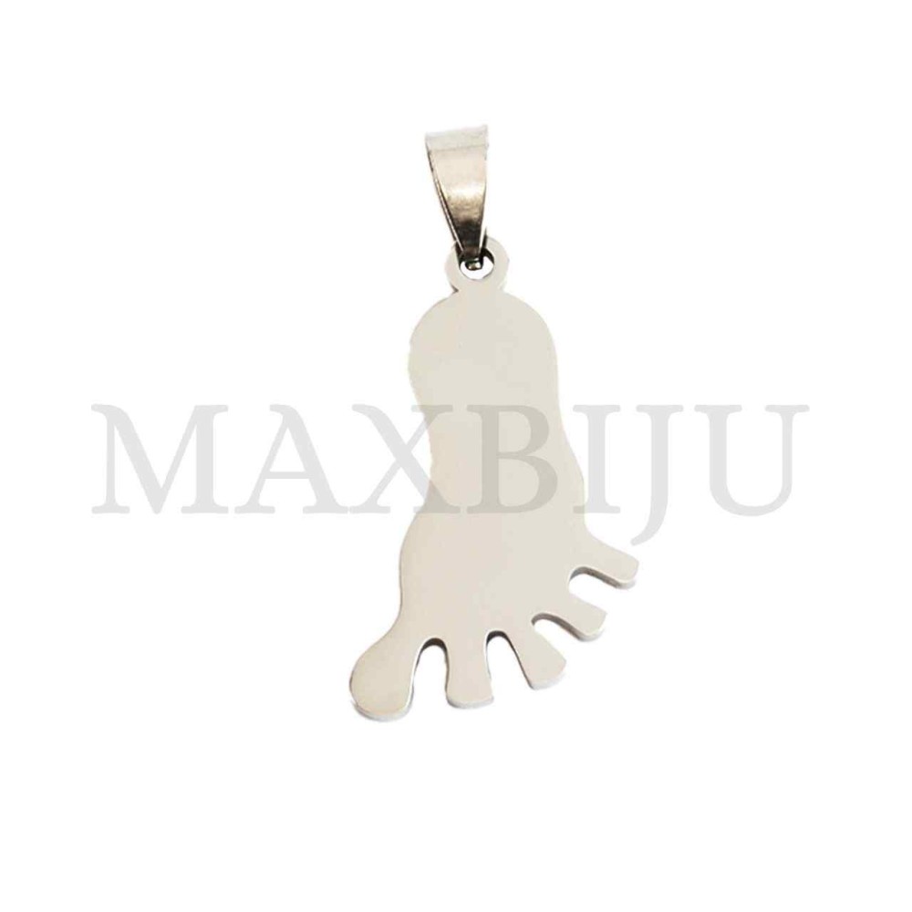 Stainless Steel Feet Medal Pendant 21x33mm
