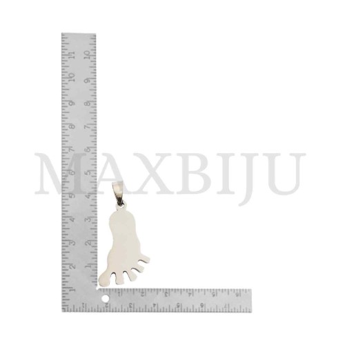 Stainless Steel Feet Medal Pendant 21x33mm