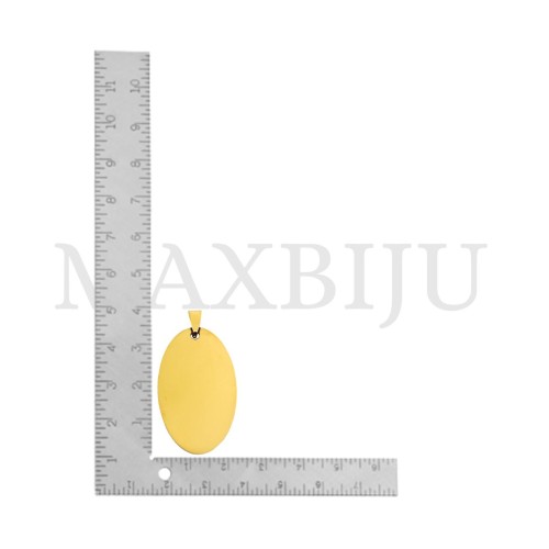 Oval stainless steel pendant, 26x44mm.