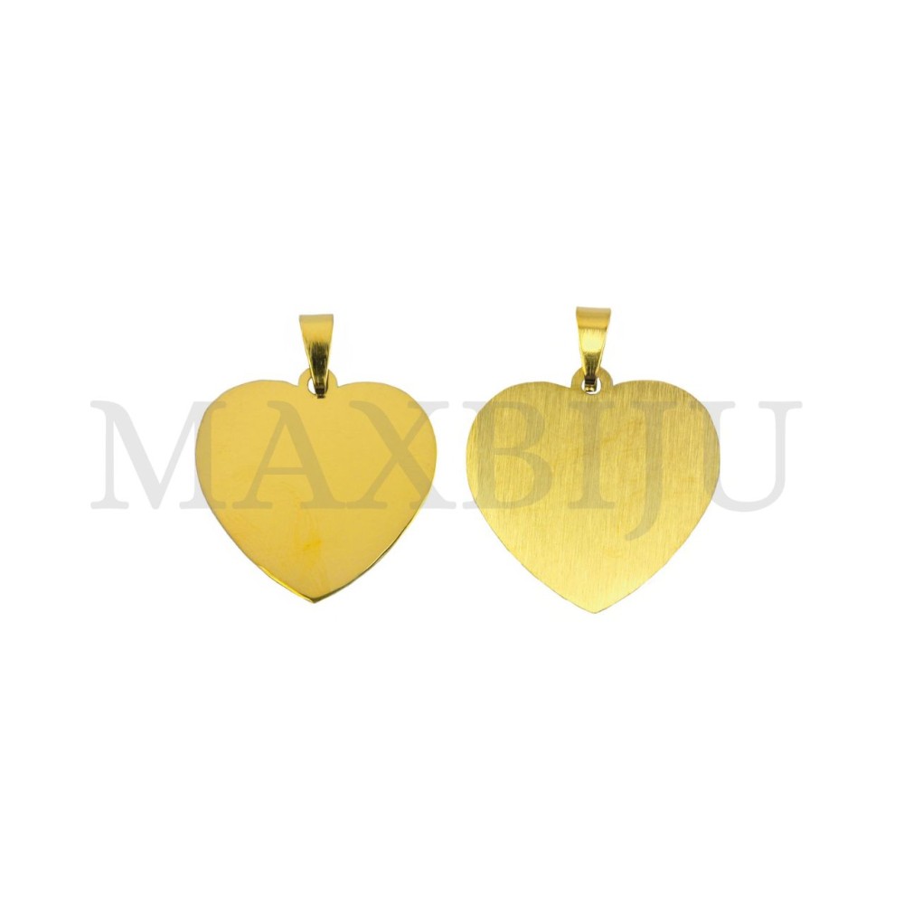Stainless Steel Heart Pendant, 25x25mm.