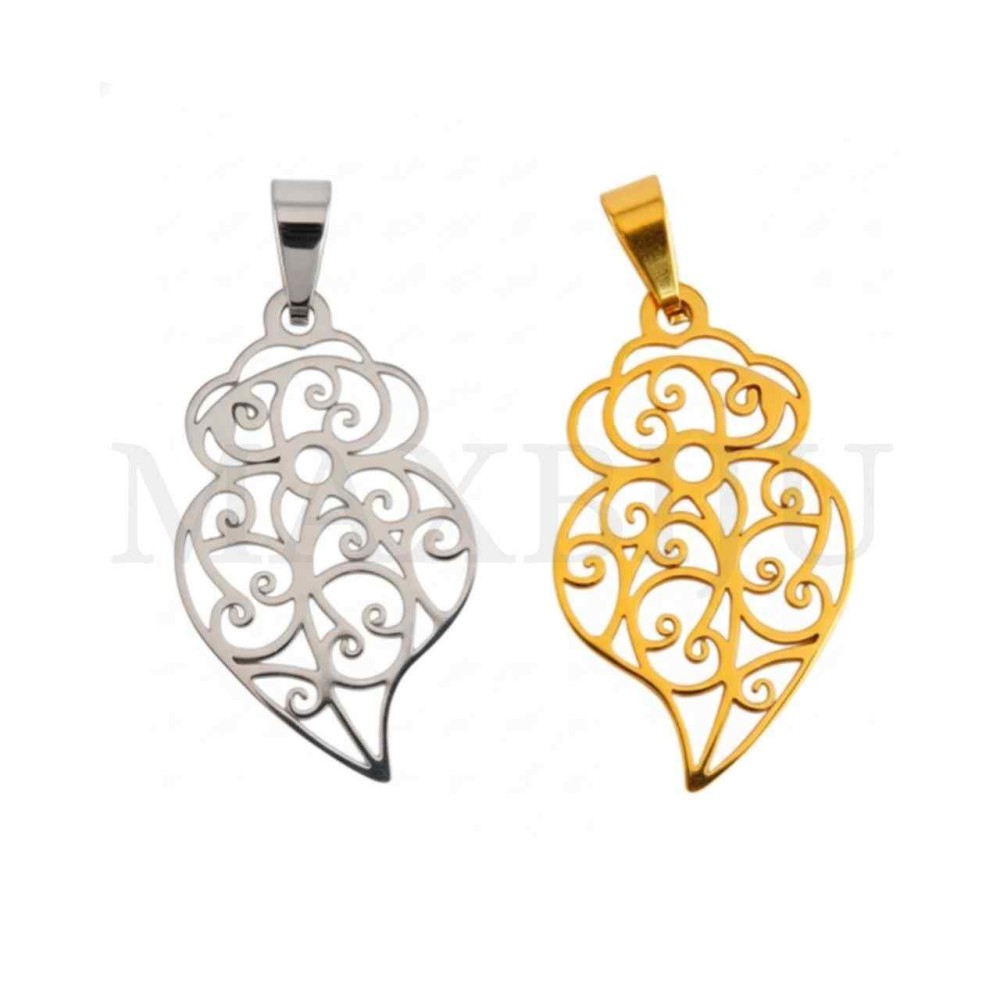 Stainless Steel Viana Heart Pendant 16x29mm