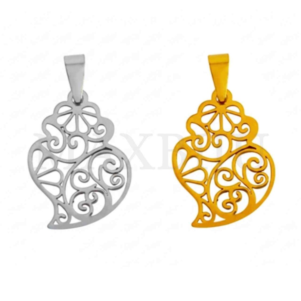 Stainless Steel Viana Heart Pendant 18x24mm