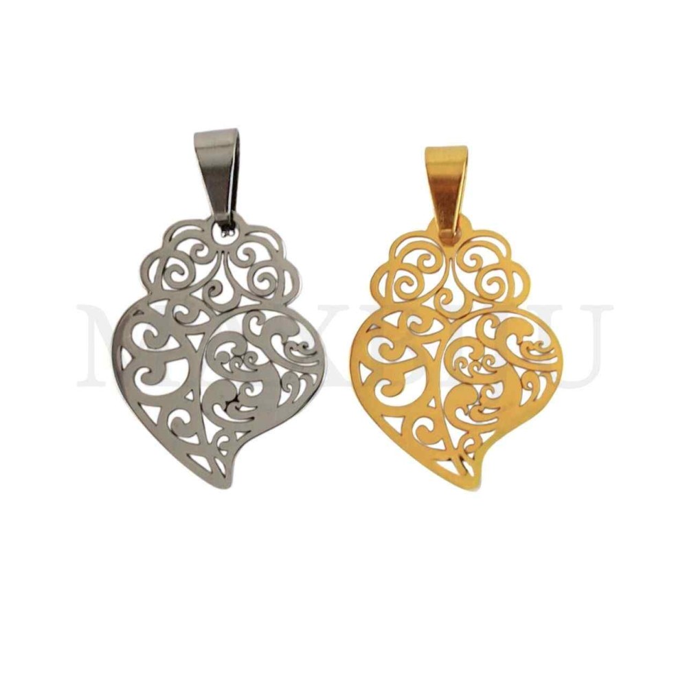 Stainless Steel Viana Heart Pendant 17x22mm