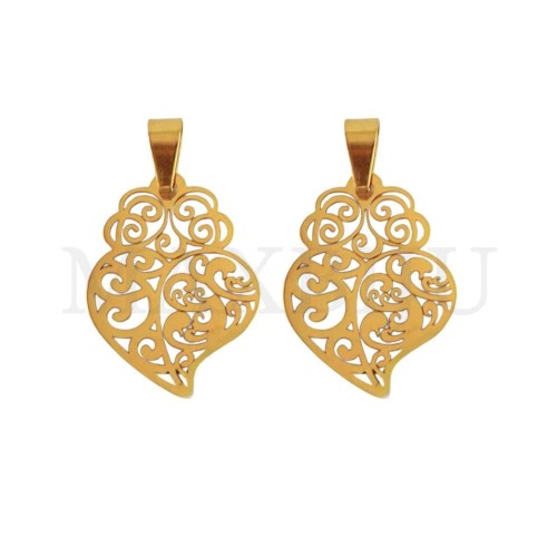 Stainless Steel Viana Heart Pendant 17x22mm