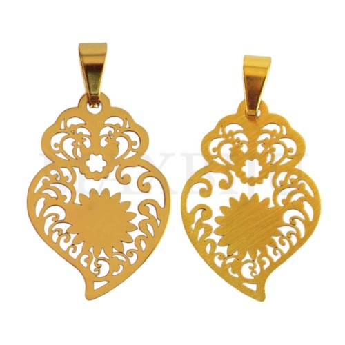 Stainless Steel Viana Heart Pendant 18x26mm